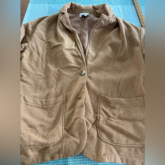 Heather Camel Blazer - sweatshirt material - super soft! size L - Picture 4 of 4